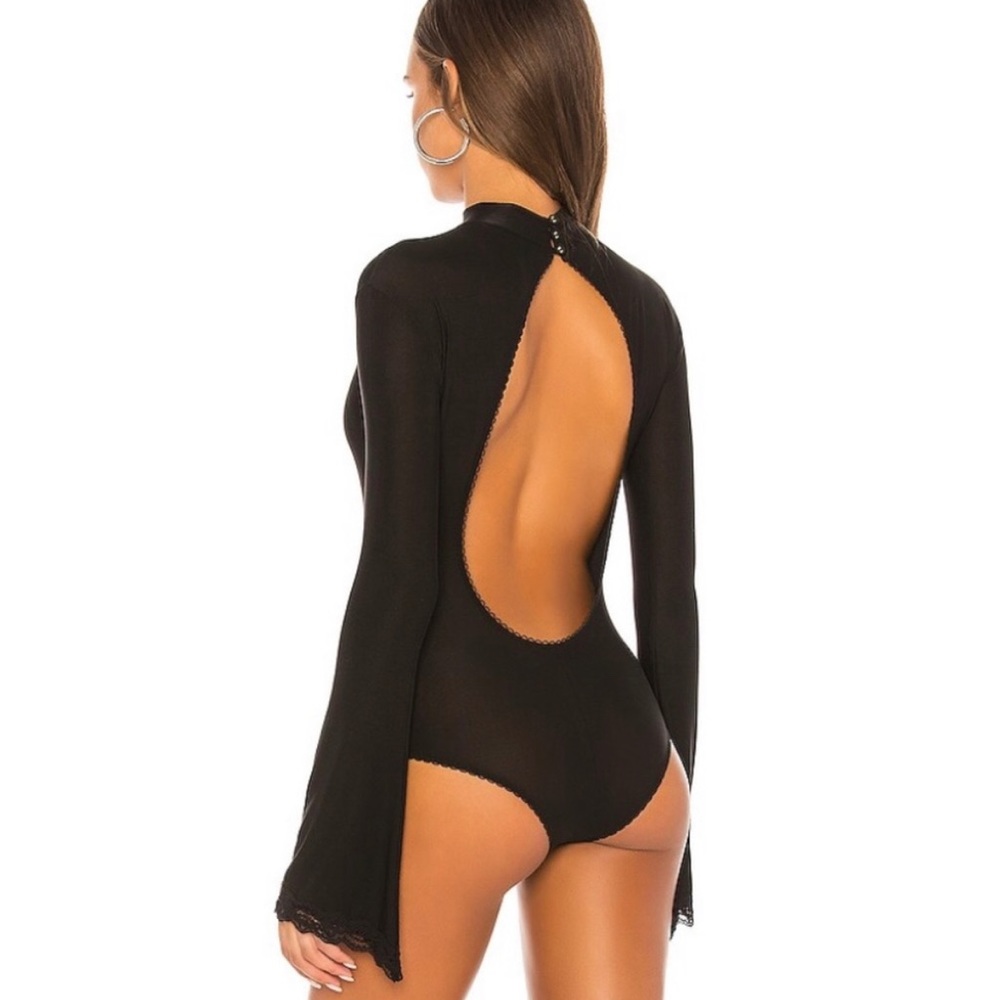 We Are HAH Bell Sleeved Bodysuit with Open Back - XS